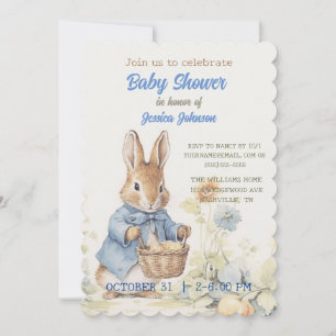 Invitación a Baby Shower de Peter Rabbit