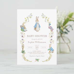 Invitación a Baby Shower de Peter Rabbit Wildflowe