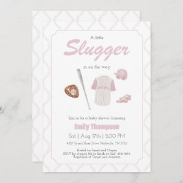 Invitación a Baby Shower de Pink A Little Slugger