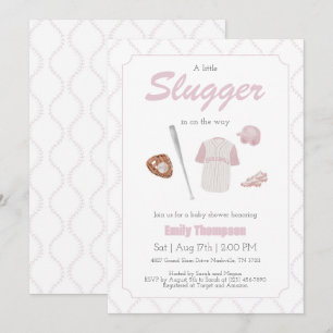 Invitación a Baby Shower de Pink A Little Slugger