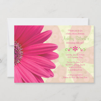 Invitación a Baby Shower de Pink Gerber Daisy