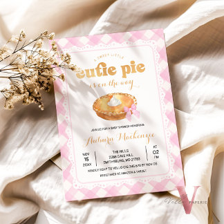 Invitación a Baby Shower de Pink Gingham Cutie Pie