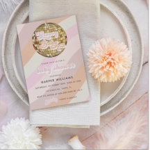 Invitación a Baby Shower de Pink Retro Groovy