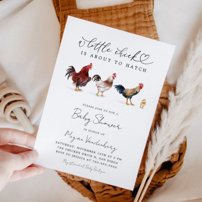 Invitación a Baby Shower de pollo rústico (Subido por el creador)