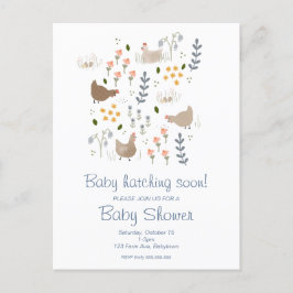 Invitación a Baby Shower de pollos para bebés