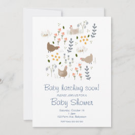 Invitación a Baby Shower de pollos para bebés