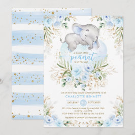 Invitación a Baby Shower de Powder Blue Elephant B