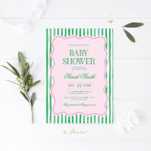 Invitación a Baby Shower de Preppy