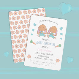 Invitación a Baby Shower de primavera de Twin Bunn