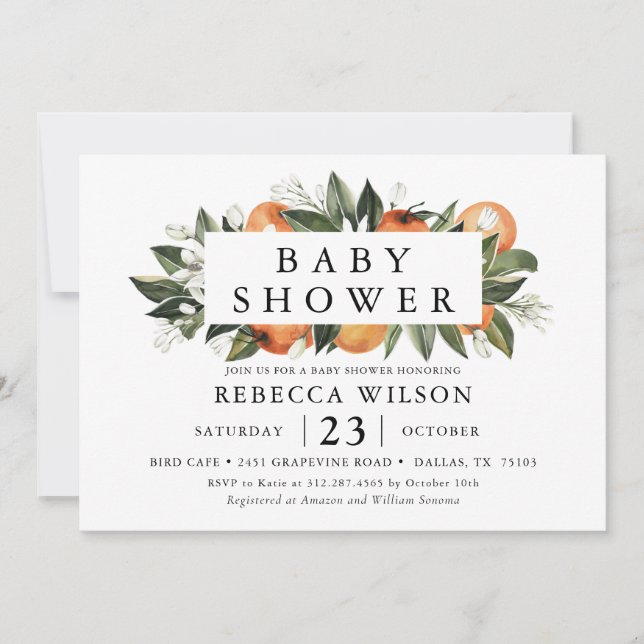 Invitación a Baby Shower de primavera del tema del (Anverso)