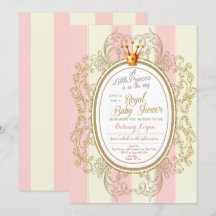 Invitación a Baby Shower de Princesa de Oro