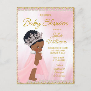 Invitación a baby shower de Princesa Negra 