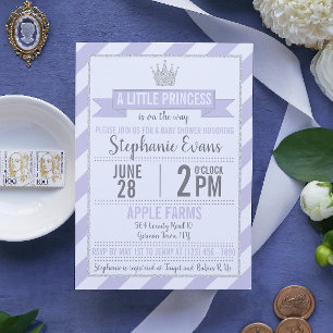 Invitación a Baby Shower de Princesa Purpurina de