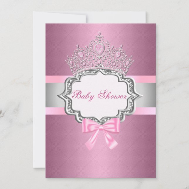 Invitación a Baby Shower de Princesa Rosa (Anverso)