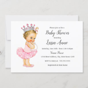 Invitación a Baby Shower de Princesa Rosa