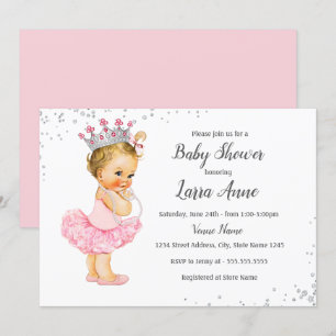 Invitación a Baby Shower de Princesa Rosa
