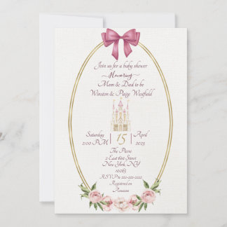 Invitación a baby shower de princesa sencilla