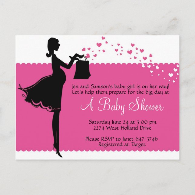 Invitación a Baby Shower de Priscilla (Anverso)