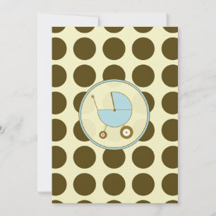 Invitación a Baby Shower de Punto de Polka Azul y