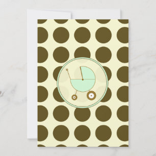 Invitación a Baby Shower de Punto de Polka Verde y