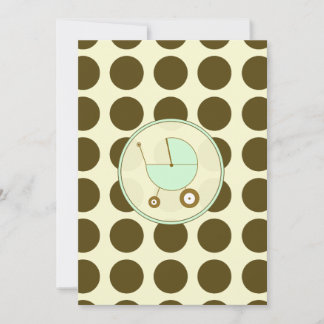 Invitación a Baby Shower de Punto de Polka Verde y