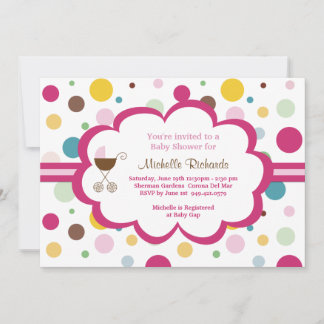 Invitación a Baby Shower de Punto Polka