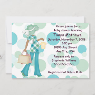 Invitación a Baby Shower de punto polka (AA)