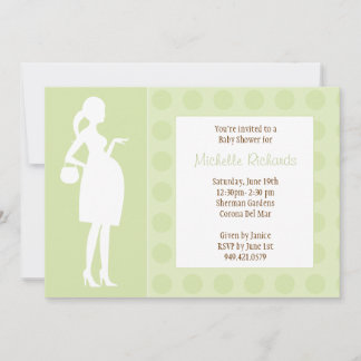 Invitación a Baby Shower de puntos verdes