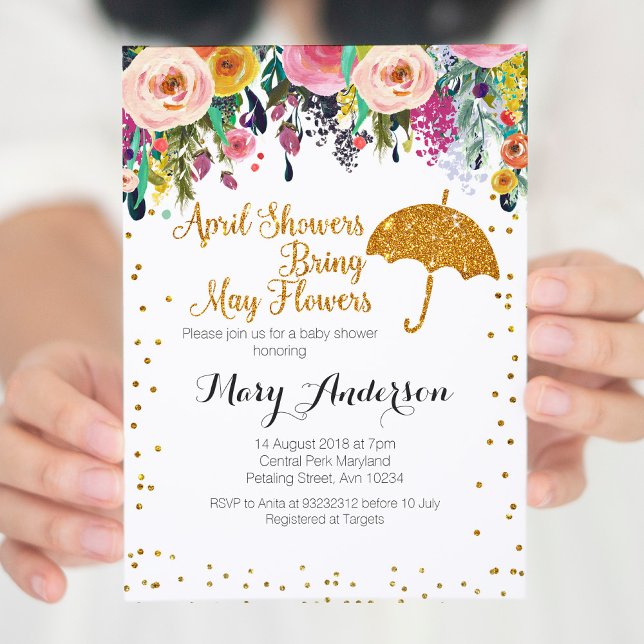 Invitación a Baby Shower de Purple April Showers (Subido por el creador)