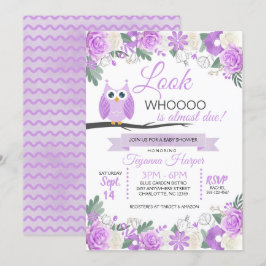 Invitación a Baby Shower de Purple Owl Floral