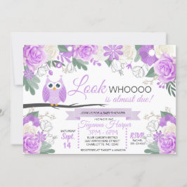 Invitación a Baby Shower de Purple Owl Floral