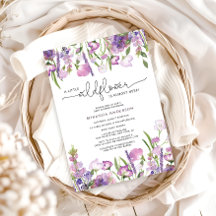 Invitación a Baby Shower de Purple Wildflower