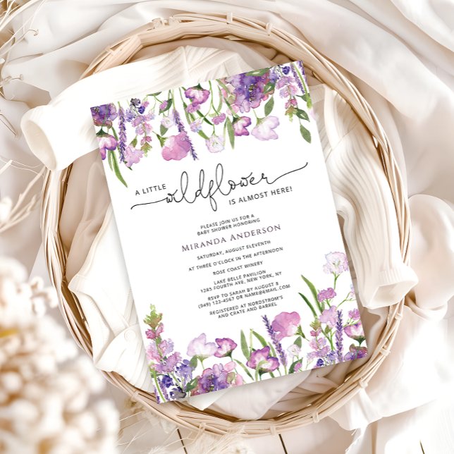 Invitación a Baby Shower de Purple Wildflower (Subido por el creador)