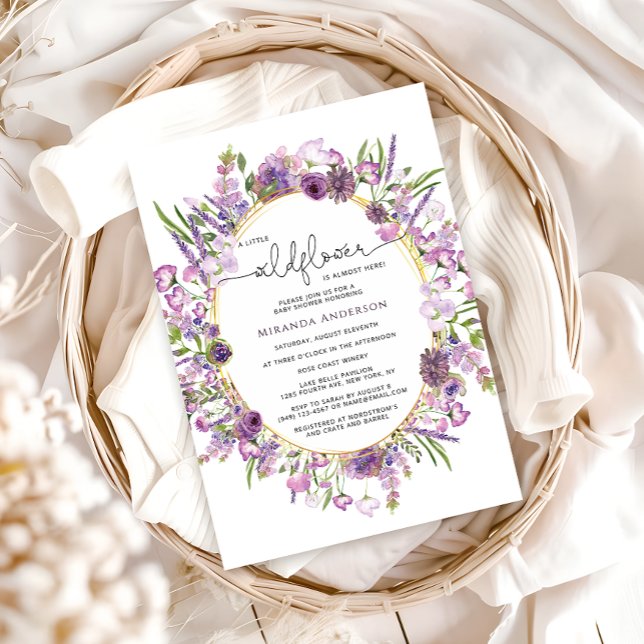 Invitación a Baby Shower de Purple Wildflower (Subido por el creador)