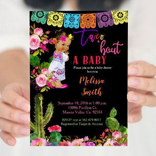 Invitación a Baby Shower de Purpurina de Fiesta Go