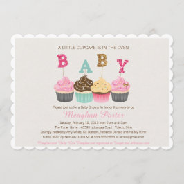 Invitación a Baby Shower de purpurina - Ducha para
