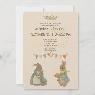 Invitación a Baby Shower de Rabbit Peter autumn