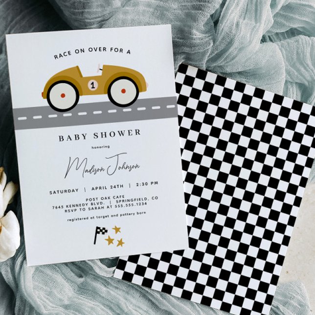 Invitación a Baby Shower de Race Car (Subido por el creador)
