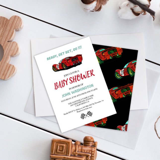Invitación a Baby Shower de Race Car (Subido por el creador)