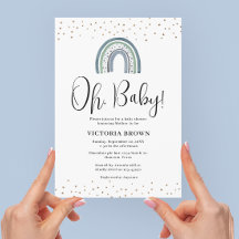Invitación a Baby Shower de Rainbow Boy