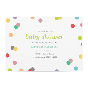 Invitación a Baby Shower de Rainbow Confetti