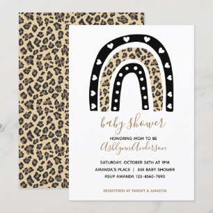 Invitación a Baby Shower de Rainbow Leopard
