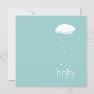 Invitación a Baby Shower de Raining Hearts Aqua