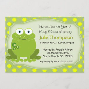 Invitación a Baby Shower de rana