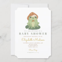 Invitación a Baby Shower de rana de color de agua 