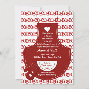 Invitación a Baby Shower de Red Apron BBQ
