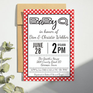 Invitación a Baby Shower de Red BabyQ BBQ