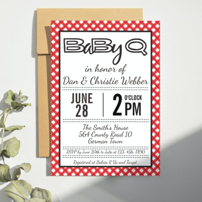 Invitación a Baby Shower de Red BabyQ BBQ (Subido por el creador)