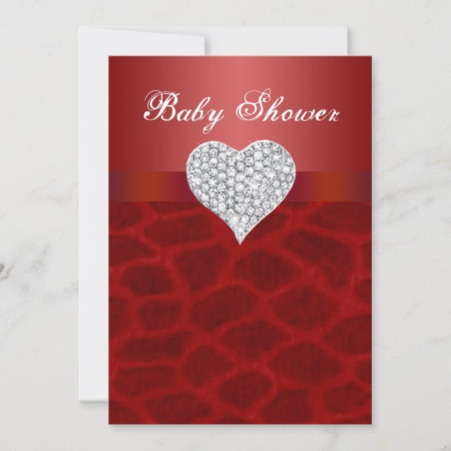 Invitación a Baby Shower de Red Giraffe Diamond He (Anverso)