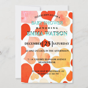 Invitación a Baby Shower de Red Hearty Valentine